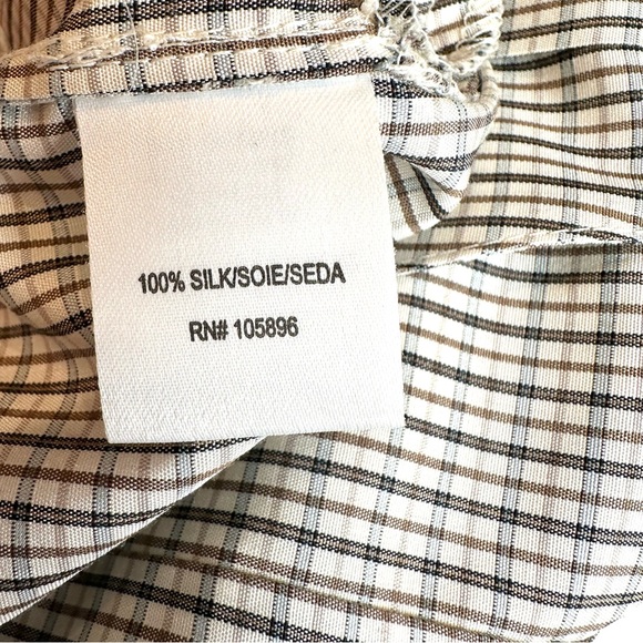 Worth New York 3/4 Length Sleeve Button Down Silk Dress with Drop Waist - Picture 7 of 9